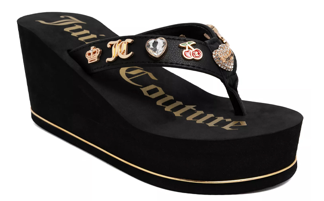 Juicy Couture Womens Uchino Platform Thong Wedge Sandals