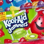 Kool Aid Jammers Artificially Flavored Drink 10 Pouches Pack on the Table