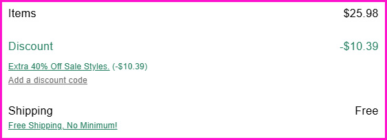 Levis Mini Skirt Checkout Screen