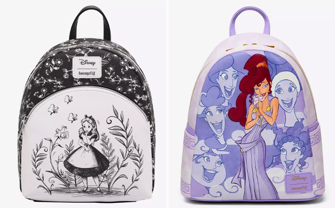 Loungefly Disney Alice In Wonderland Black White Mini Backpack