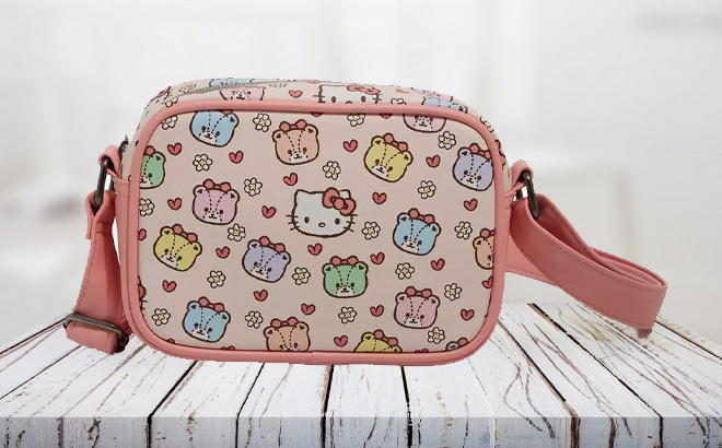 Loungefly Hello Kitty Tiny Chum Crossbody Bag on the Table