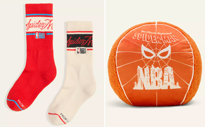 Marvel NBA Macys Socks and Pillow