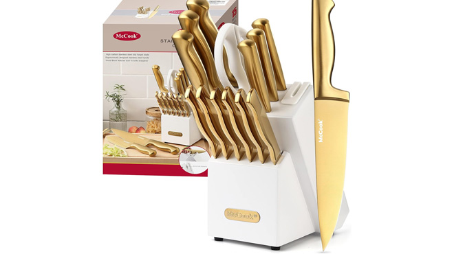 McCook Titanium Kitchen Knife Block Set McCook Titanium Kitchen Knife Block Set