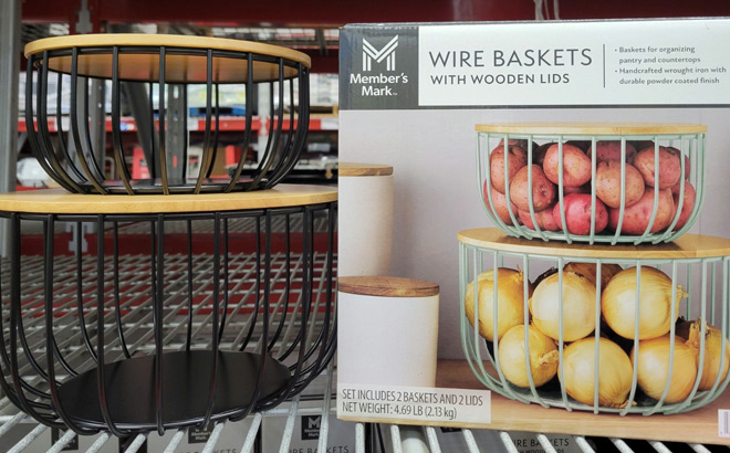 Members Mark Wire Baskets 2 Piece Set