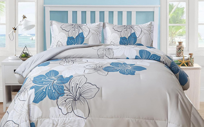 Menghomeus Floral Comforter 3 Piece Set Menghomeus Floral Comforter 3 Piece Set