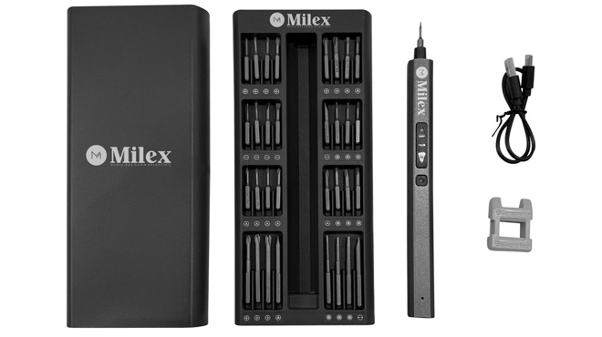 Milex 66 Piece Invisible Tool Box Electric Screwdriver Set