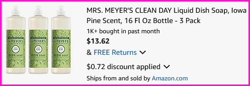 Mrs Meyers Dish Soap Checkout Screen