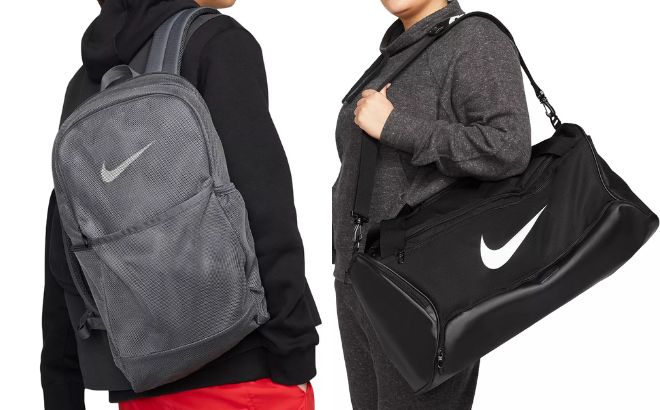 Nike Brasilia Mesh Training Backpack and Mens Brasilia 9 5 Training Duffel Bag