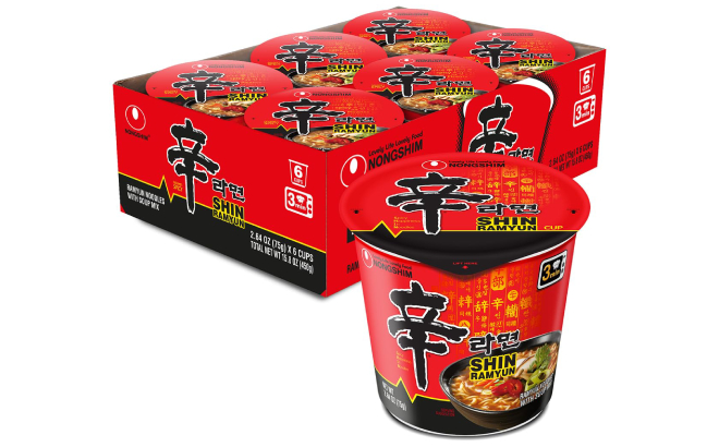 Nongshim Shin Original Ramyun Cup 6 Pack