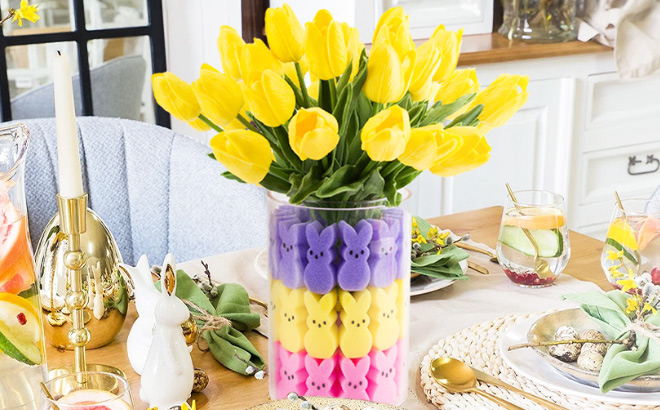 ORIENTAL CHERRY Easter Peeps Bunnies Vase Decoration