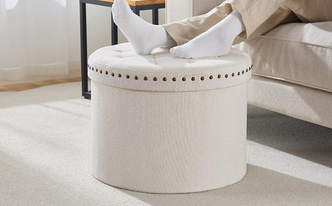 Ornavo Home Round Storage Ottoman
