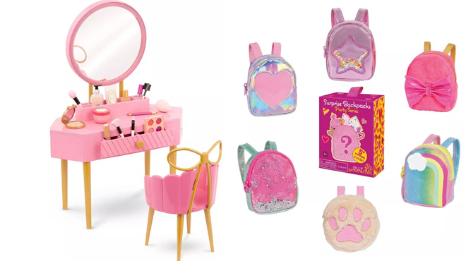 Our Generation Vanity Table Chair Dollhouse Accessory Set Our Generation Vanity Table Chair Dollhouse Accessory Set