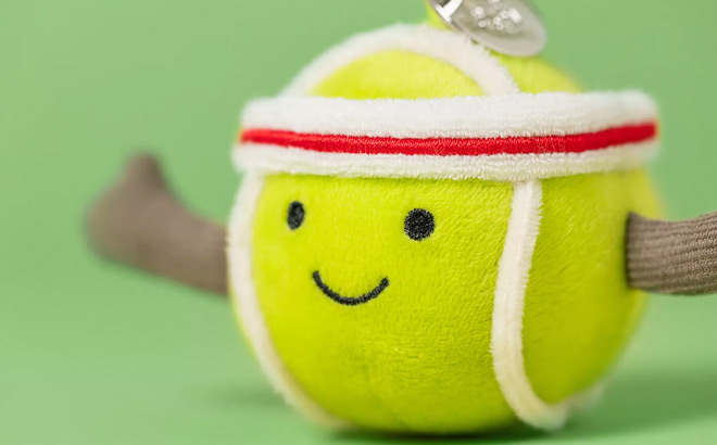 Plush Tennis Ball Keychain