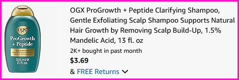 ProGrowth Peptide Shampoo Checkout Screen