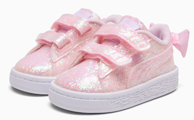 Puma Basket Bow Metallic Toddlers Easy On Sneakers Puma Basket Bow Metallic Toddlers Easy On Sneakers