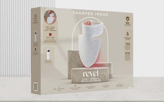 Sharper Image Revel LED Light Therapy Neck Decolletage Mask