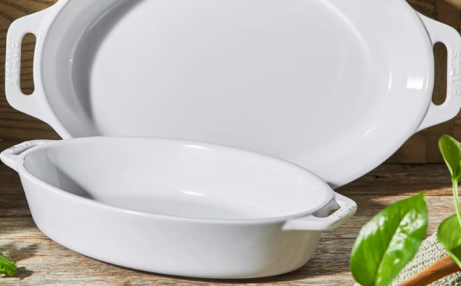 Staub Ceramic 2 Piece Oval Baking Dish Set