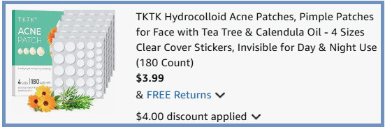 TKTK 180 Count Hydrocolloid Acne Patches Checkout Page TKTK 180 Count Hydrocolloid Acne Patches Checkout Page