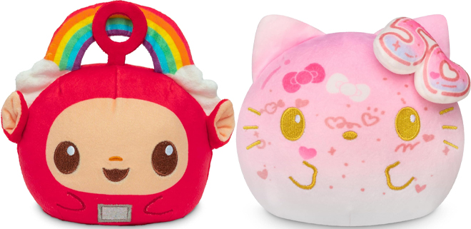 TeeTurtle Reversible Teletubbies Po 4 Inch Plush and TeeTurtle Hello Kitty 50th Anniversary Reversible 4 Inch Plushie