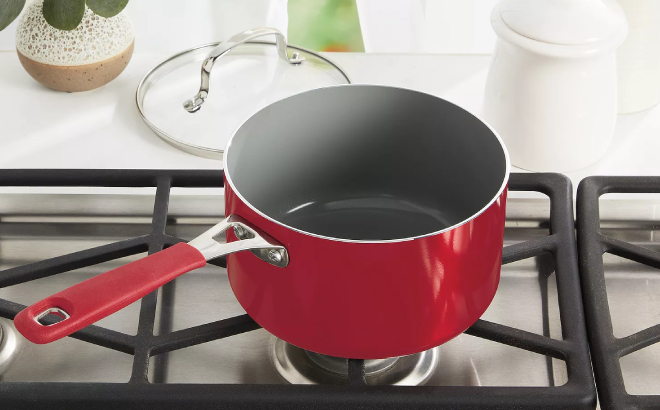 The Big One Silicone Ceramic 2 5 Quart Sauce Pan with Lid
