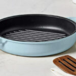 The Cellar Enameled Cast Iron Grill Pan in Mist Color