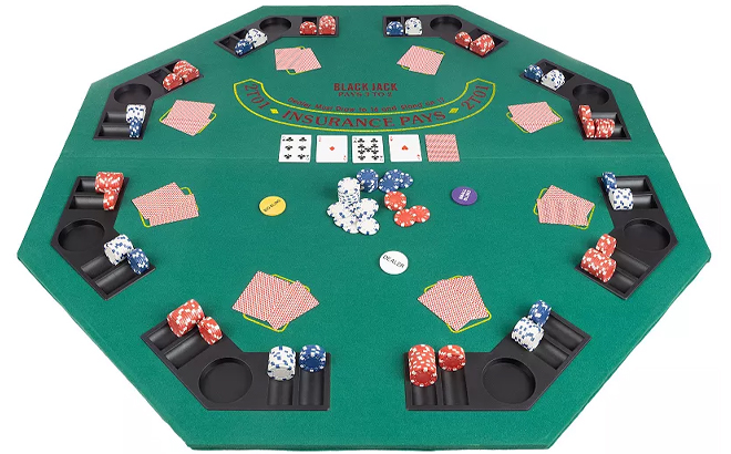Trademark Poker 48 Inch Folding Poker Table Top With Cup Holders Chip Organizers