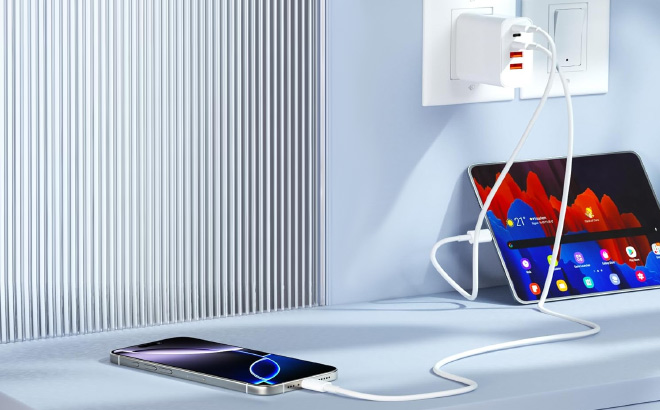 USB C Charger Block in Use