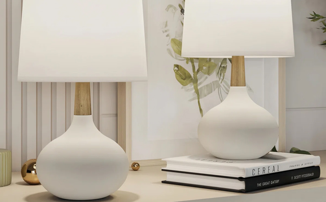Wade Logan Modern White Ceramic Small Table Lamps