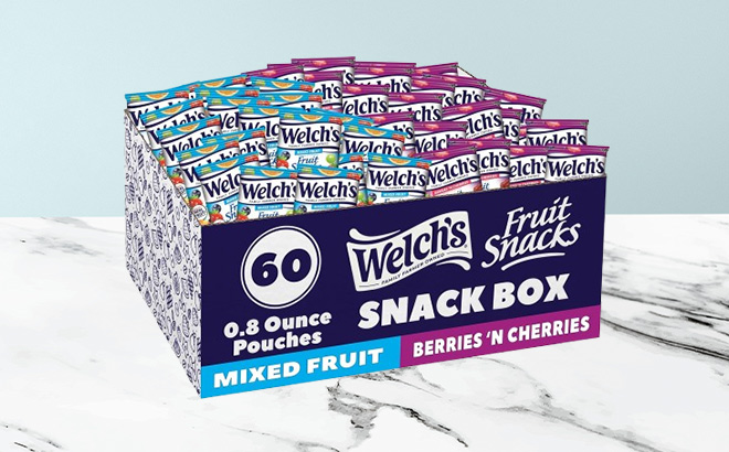 Welchs Fruit Snacks 60 Pack on the Table