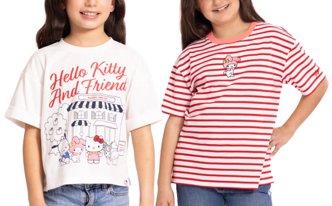 Wonder Nation x Hello Kitty Girls Graphic Tees