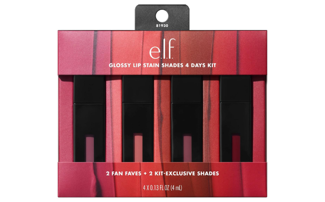 e l f Glossy Lip Stain Shades 4 Days Kit e l f Glossy Lip Stain Shades 4 Days Kit