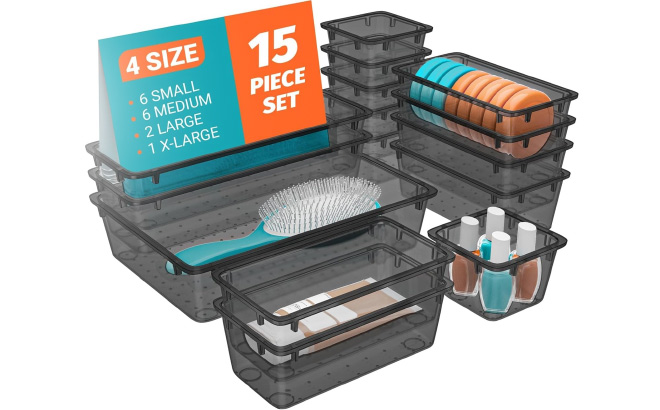 15 Piece Drawer Organizer Set