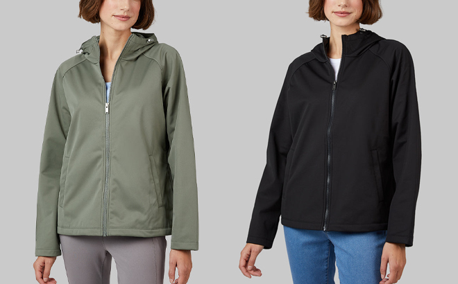 32 Degrees Womens Softshell Hooded Jacket in Two Colors