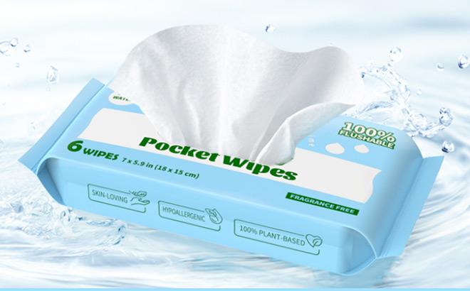 48 Count Flushable Wipes Travel Size