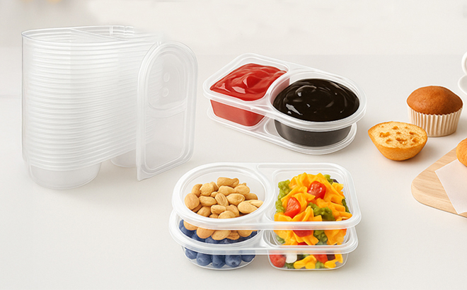 50 Pack 4 5 Oz Reusable Snack Containers with Lids