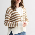 A Person Wearing Sonoma Goods For Life Side Slit Button Front Cardigan