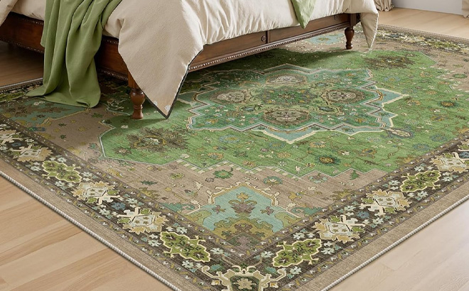 Amada Homefurnishing 8x10 Area Rug in Green Color