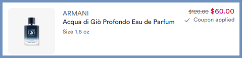 Armani Acqua di Gio Profondo Eau de Parfum Checkout Page