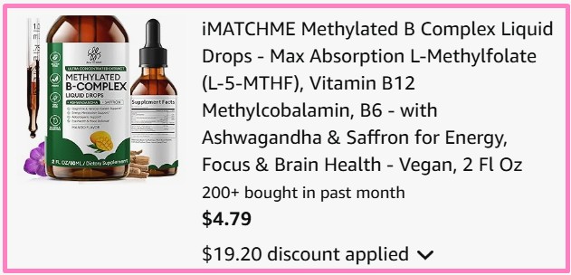 B Complex Drops Amazon Checkout Screenshot