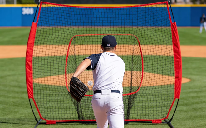 Baseball and Softball Practice Net with Bow Frame