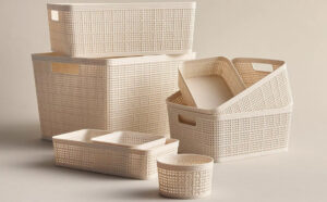 Belle Maison Faux Basketweave Storage Baskets