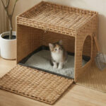 Boho Handwoven Rattan Hidden Litter Box Furniture