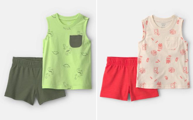 Carters Baby Boy 2 Piece Top Short Set