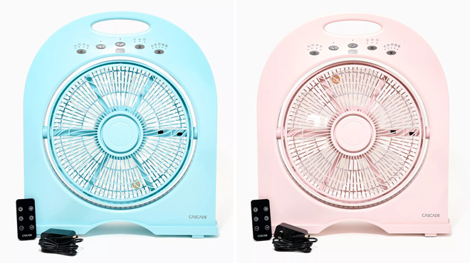Cascade Capri 12 Inch Cordless Rechargeable Fans with Remote