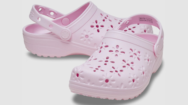 Crocs Classic Floral Cut Out Clogs