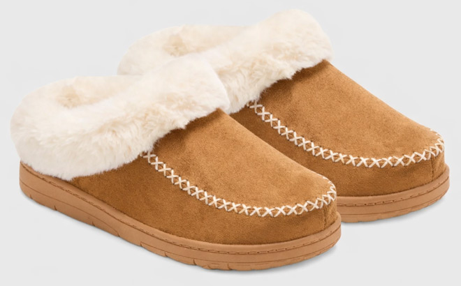 Dearfoams Cozy Comfort Womens Moc Toe Clog Slippers