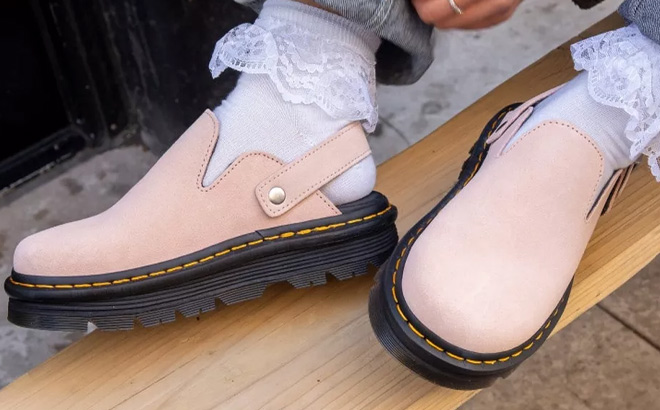 Dr Martens Zebzag Suede Slingback Platform Mules