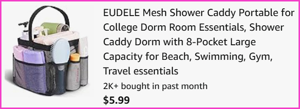 Eudele Portable Mesh Shower Caddy at Checkout