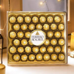 Ferrero Rocher Gourmet Hazelnut Milk Chocolate Gift Box 42 Count on the Table