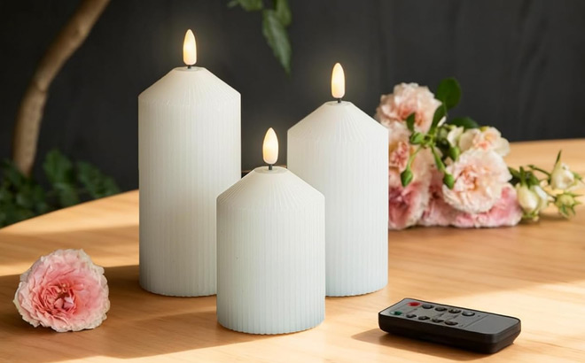 Flameless Candles with Remote 3 Pack